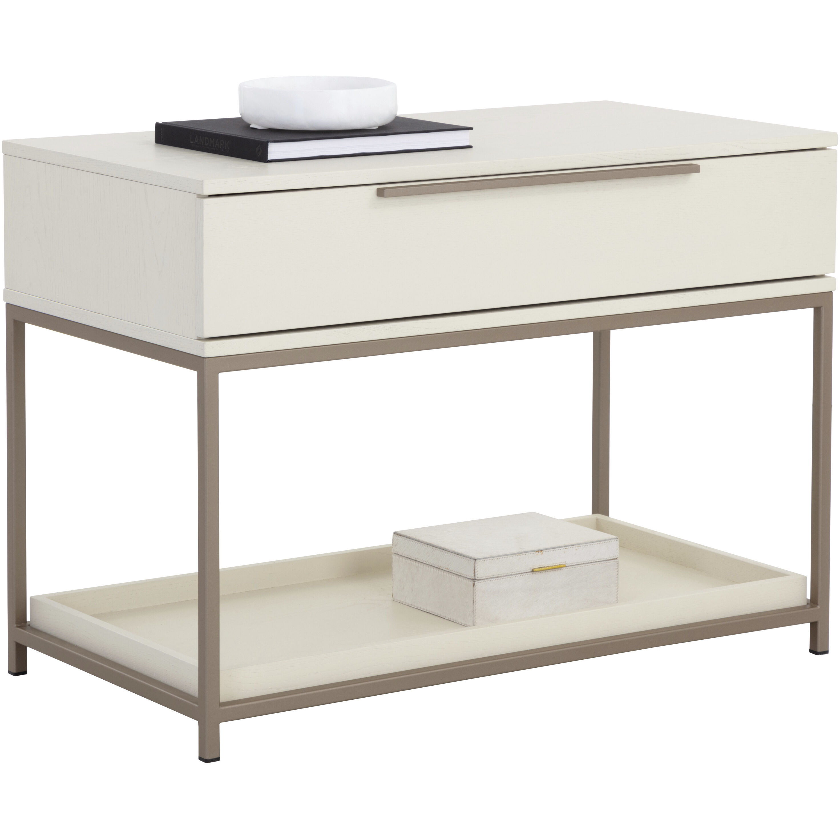 Rebel 38 X 27.25 inch Champagne Gold / Cream Night Stand, Large